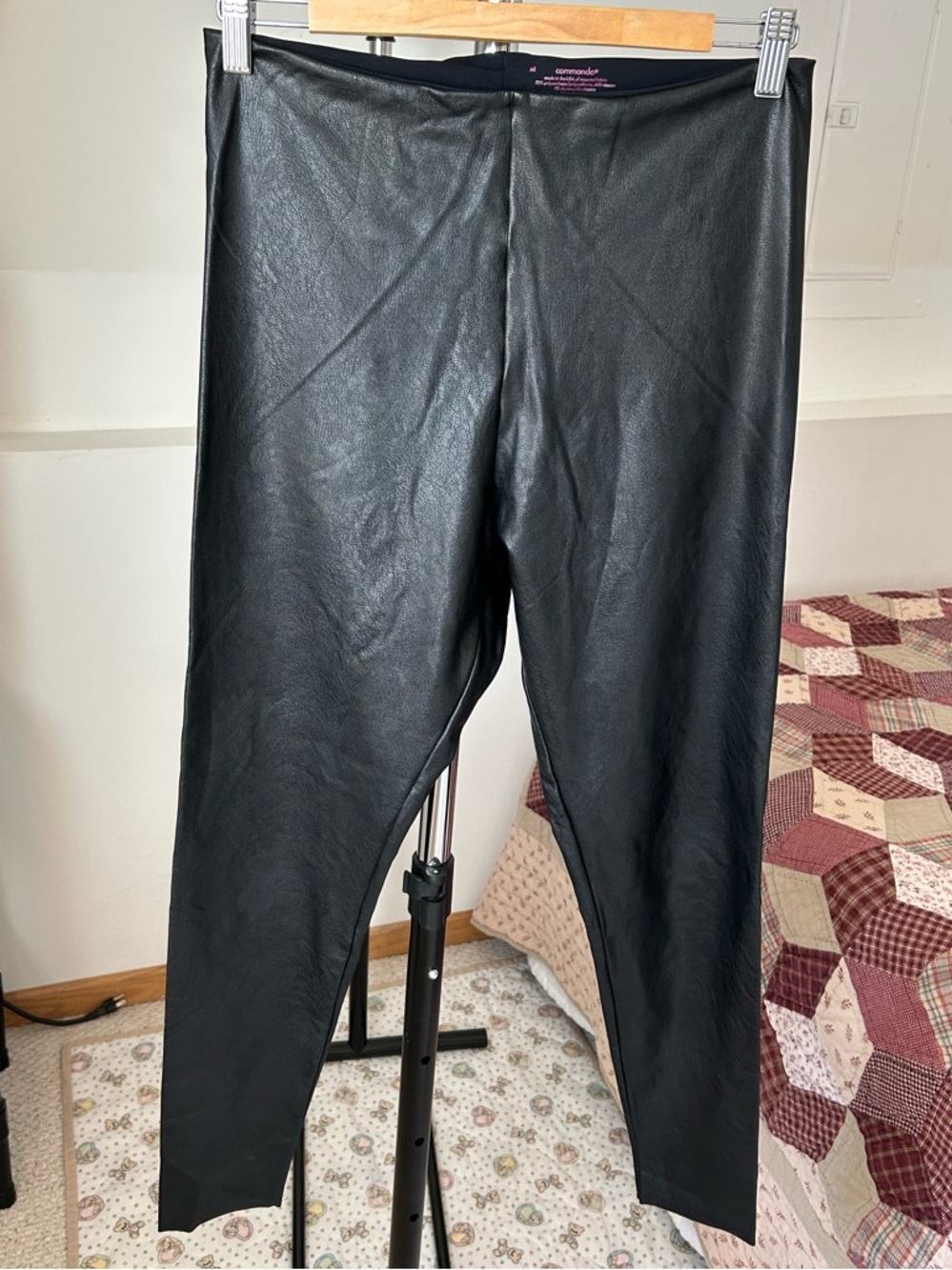 Commando Black Faux Leather Leggings XL